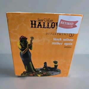 Department 56 Black Widow Strikes Again 4051014 Snow Village Halloween With Box